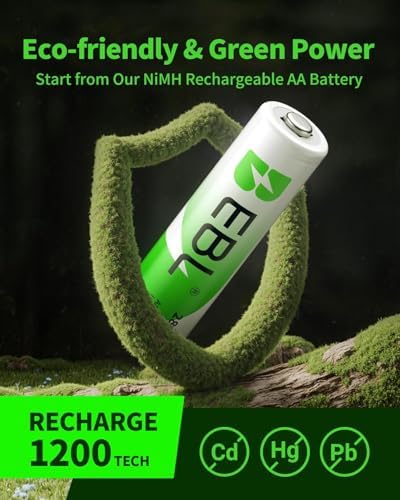 Combo de Baterías Recargables EBL, AA 2800mAh (10 Piezas) y AAA 1100mAh (10 Piezas) con Organizador y Caja de Almacenamiento - imagen 3
