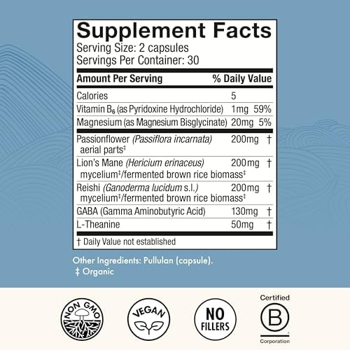 Cápsulas Host Defense MycoBenefits Sleep* - Suplemento Calmante con Magnesio, Melena de León y GABA - Apoyo para un Sueño Saludable - 60 Cápsulas (30 - imagen 2