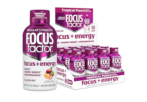 Focus Factor Shots de Enfoque + Energía - 12 Botellas de 2oz (Sabor Tropical Punch) - Potenciados con Nootrópicos, Cafeína, L-Teanina, Ginkgo, - imagen 6