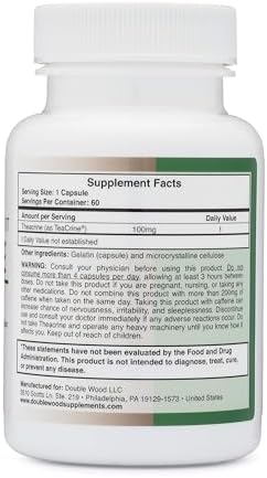 Theacrina (Teacrina) 100 mg, 60 Cápsulas - Suplemento de Energía y Enfoque (Similar a las Pastillas de Cafeína, pero Más Suave y Duradero) Sin OGM y - imagen 3