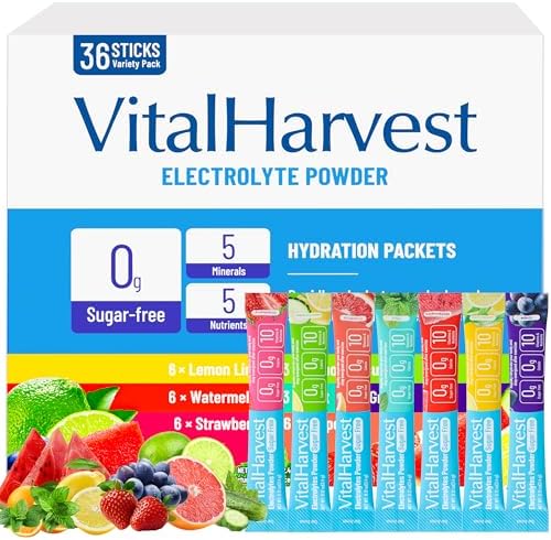 Paquete de 36 Sobres de Electrolitos en 7 Sabores Sin Azúcar - Mezcla Hidratante Líquida Daily IV, Bajo en Sodio, Limón Lima, Sandía, Fresa, Uva, - imagen 1