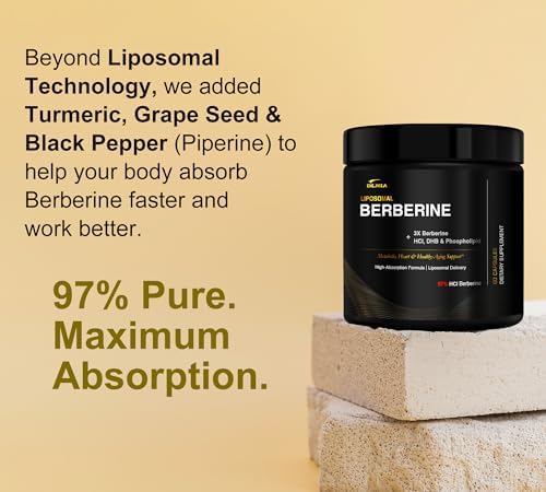 Suplemento Liposomal de Berberina DLNIA – Matriz de Berberina 3X con DHB, Fosfolípidos, CoQ10, ALA, Vitamina D3, Cromo, Canela – Soporte Avanzado - imagen 6