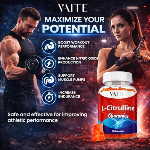 Gomitas de L-Citrulina para Hombres - Potente Vasodilatador con Calcio, 1600mg por Porción, Fuerza Extra, Aumenta la Producción de Nitroxilo y Óxido - imagen 2