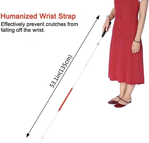 Bastón Plegable Watris Veiyi con Cinta Reflectante Roja, Bastón Antideslizante para Personas Ciegas y con Discapacidad Visual, 135 cm - imagen 5
