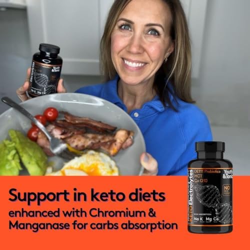 Cápsulas de Electrolitos Keto con MCT, Magnesio, Potasio y Zinc – Probioticos, CoQ10 y Vitamina D3 para Hidratación, Energía y Soporte en Dietas - imagen 6
