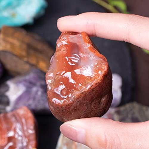 FORBY Mezcla de Piedras Rojas Madagascar 3 lbs - Piedras Naturales Crudas de 1 para Pulido, Decoración, Wicca y Reiki - imagen 3