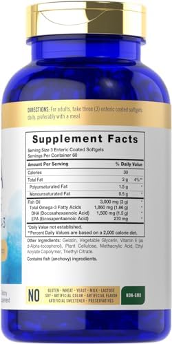Suplemento de DHA Carlyle 1500mg | 180 Cápsulas Blandas | Suplemento de Omega-3 | Sin OGM, Libre de Gluten - imagen 2