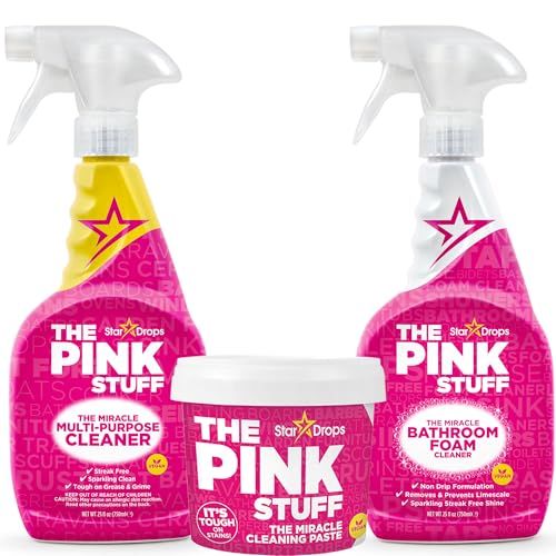 Stardrops - The Pink Stuff - Paquete de 3: Pasta Limpiadora Milagrosa, Spray Multiusos y Espuma para Baño - imagen 5