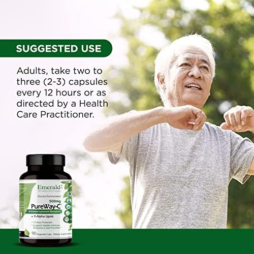 EMERALD LABS PureWay-C - Suplemento para Hígado e Inmunidad con Ácido R-Ácido Lipoico - Vitamina C de Rápida Absorción - 90 Cápsulas Vegetales - imagen 5