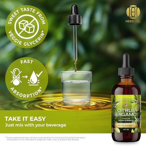 Gotas Líquidas de Bergamota Cítrica – Apoyo Detox y Salud Cardiaca – Suplemento de Bergamota para Colesterol Alto Upnourish – Extracto de 1500 mg - imagen 7