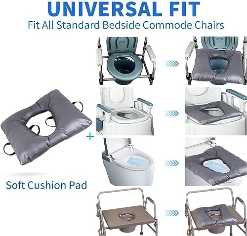 Cojín para Inodoro MINIVON, Ajuste Universal, Almohadilla Suave para Ancianos, 17 x 17 con Correas de Fijación, Ideal para Camping y Sillas de Inodoro - imagen 5