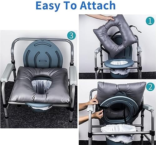 Cojín para Inodoro MINIVON, Ajuste Universal, Almohadilla Suave para Ancianos, 17 x 17 con Correas de Fijación, Ideal para Camping y Sillas de Inodoro - imagen 6