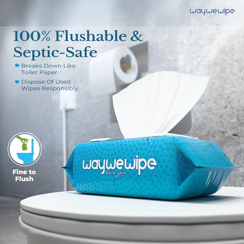 Toallitas Húmedas Desechables Waywewipe, Paquete de 6 - 60 Toallitas por Paquete (360 Total), Pañuelos XL para Adultos, Hipoalergénicas y 100% a Base - imagen 5