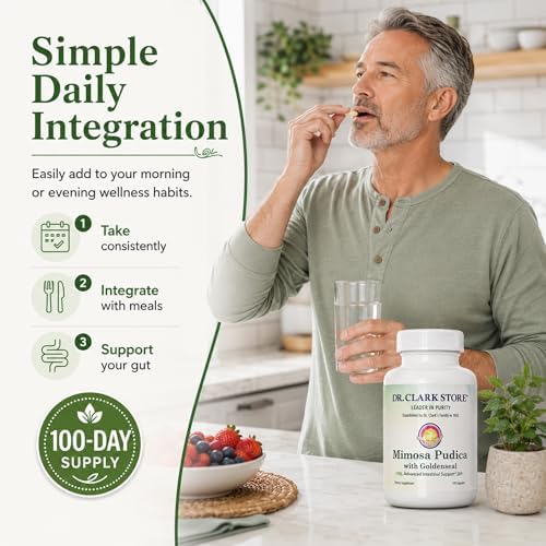 Dr Clark Store Mimosa Pudica y Goldenseal – 100 Cápsulas, Apoya la Salud Digestiva, el Equilibrio Intestinal y el Sistema Inmunológico - imagen 4