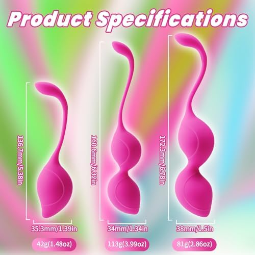 Pelotas Kegel para Fortalecimiento del Suelo Pélvico: Set de Pelotas Ben Wa para Mujeres, Ejercicio de Apretamiento, Principiantes y Avanzadas - imagen 3