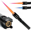 Encendedor de Soplete Butano Recargable a Prueba de Viento, Llama Azul y Roja Ajustable para BBQ, Regalo de Navidad para Papá y Hombres (Gas No - imagen 1