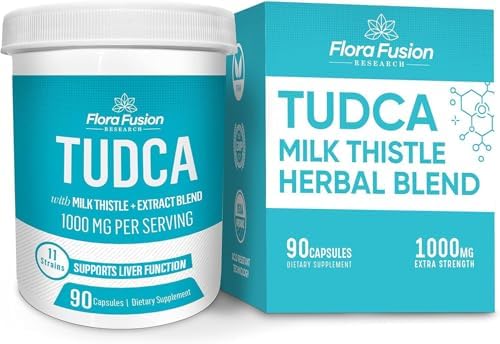 Flora Fusion Dr. Miller's TUDCA con Extracto de Cardo Mariano, 1000mg por Porción, Suplemento para Limpiar Hígado y Vesícula, 90 Cápsulas (Suministro - imagen 1