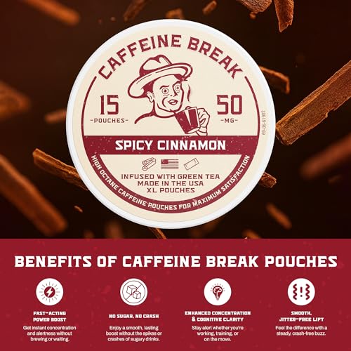 ALP Supply Co - Paquetes de Cafeína Caffeine Break Sabor Canela Picante - Energía Limpia y Bold - Hecho en EE. UU. - 50mg por paquete - 5 Paquetes, - imagen 6