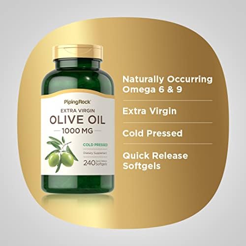 Cápsulas de Aceite de Oliva Piping Rock | 1000mg | 240 Píldoras | Suplemento Orgánico Extra Virgen Prensado en Frío | Fórmula Sin OGM y Sin Gluten - imagen 4