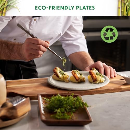 Platos Compostables Desechables de Papel Resistente - [125 Piezas] 9 Pulgadas, Biodegradables, Hechos de Bagazo de Caña de Azúcar, Color Marrón, Para - imagen 6