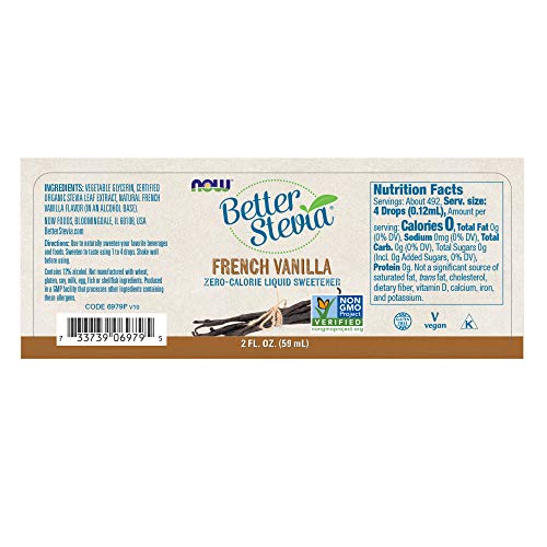 Extracto Líquido BetterStevia de Now Foods (Vainilla Francesa) - Paquete de 2 x 2 oz. - imagen 2
