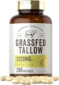 Tallow de Res Alimentado con Pasto Carlyle 3120mg | 200 Cápsulas Blandas | Suplemento Bovina Criada en Pastizales | Sin OGM, Libre de Gluten | - imagen 1