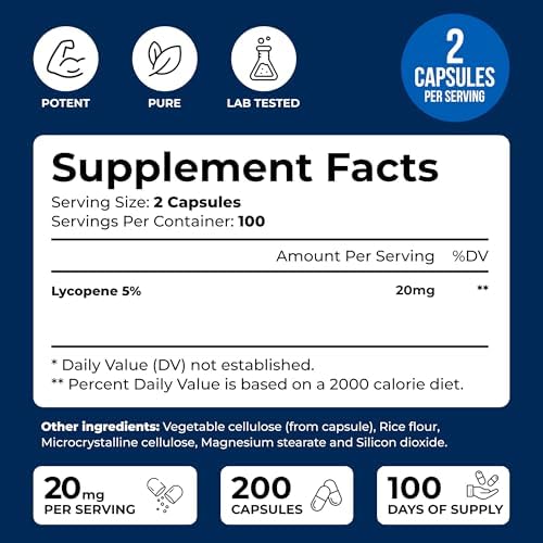 Suplementos de Licopeno para Hombres We Like Vitamins - 20mg por Porción - 200 Cápsulas - Super Antioxidante que Apoya el Sistema Inmunológico y la - imagen 3