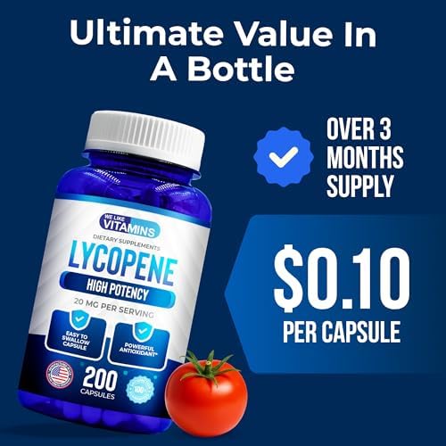 Suplementos de Licopeno para Hombres We Like Vitamins - 20mg por Porción - 200 Cápsulas - Super Antioxidante que Apoya el Sistema Inmunológico y la - imagen 4