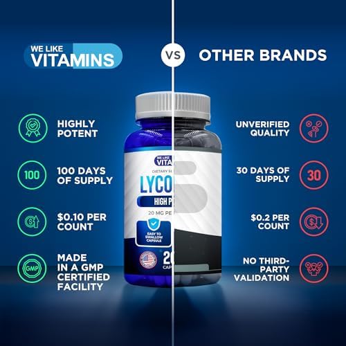 Suplementos de Licopeno para Hombres We Like Vitamins - 20mg por Porción - 200 Cápsulas - Super Antioxidante que Apoya el Sistema Inmunológico y la - imagen 5
