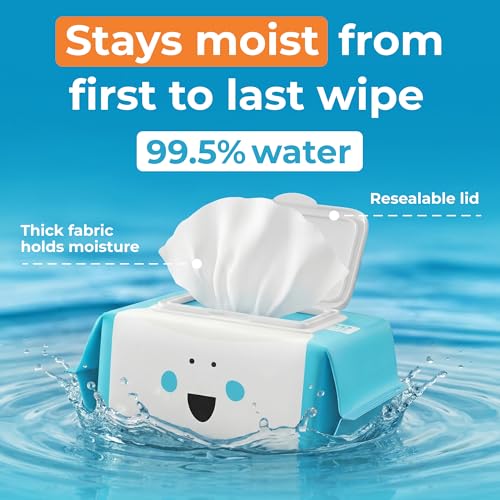 Toallitas Desechables XL - Gruesas y Duraderas - 99.5% Agua y Aloe - Seguras para Piel Sensible, Hipoalergénicas y Sin Fragancia - Toallitas Húmedas - imagen 2