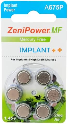 Baterías para Implantes Cocleares ZeniPower Tamaño A675P Sin Mercurio (60 Baterías) - imagen 1