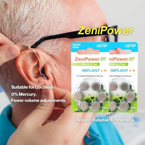Baterías para Implantes Cocleares ZeniPower Tamaño A675P Sin Mercurio (60 Baterías) - imagen 4