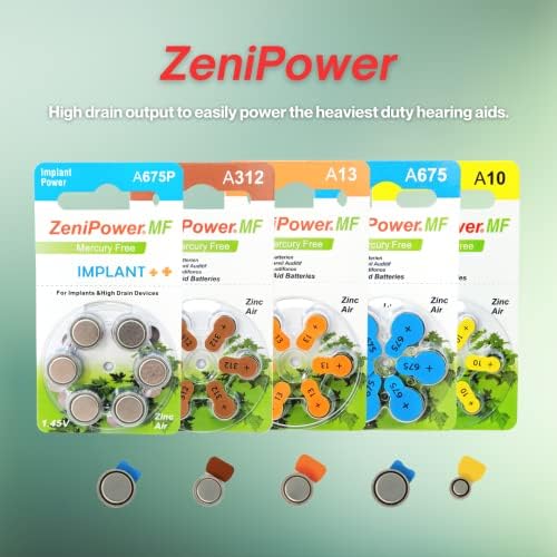 Baterías para Implantes Cocleares ZeniPower Tamaño A675P Sin Mercurio (60 Baterías) - imagen 5