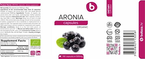 Cápsulas Orgánicas de Aronia – Suplemento de Fruta de Chokeberry Negro con Antocianinas y Polifenoles Naturales – Apoya el Sistema Inmunológico – - imagen 8