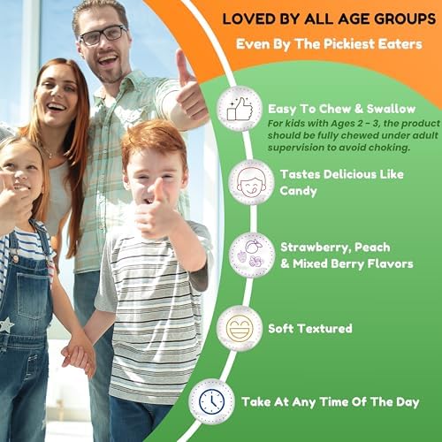 Gomitas Vegetarianas de Vitamina D3 SHIFAA NUTRITION para Adultos y Niños | 45-90 Porciones, 2,000IU / 1,000IU | Sin OGM, Sin Gluten, Sin Gelatina | - imagen 7