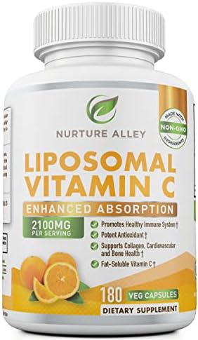 NURTURE ALLEY Vitamina C Liposomal 2100mg - 180 Cápsulas de Alta Absorción - Refuerza el Sistema Inmunológico y Aumenta Colágeno - Suplemento - imagen 4