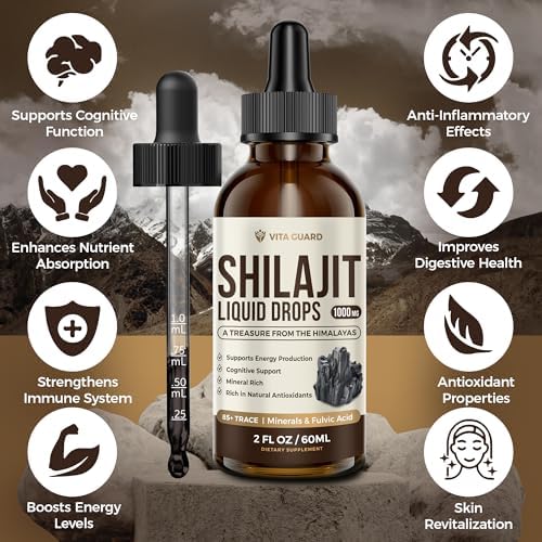 Gotas Líquidas de Shilajit Himalayo – 1000mg de Energía y Soporte Inmunológico con 85+ Minerales Traza y Ácido Fulvico – Suplemento de Fuerza y - imagen 5