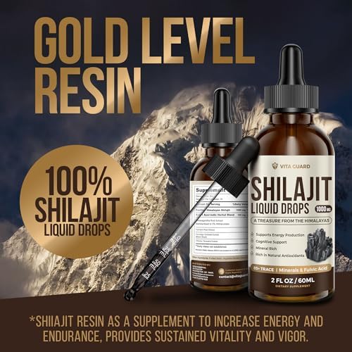 Gotas Líquidas de Shilajit Himalayo – 1000mg de Energía y Soporte Inmunológico con 85+ Minerales Traza y Ácido Fulvico – Suplemento de Fuerza y - imagen 8