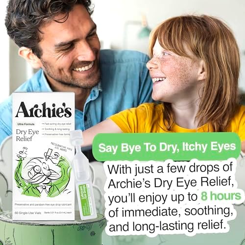 Archie's Remedies, Gotas para Ojos Secos, Ultra Lubricantes, Fórmula Limpia y Sin Conservadores, Viales de Uso Único, 60 Contadores - imagen 3
