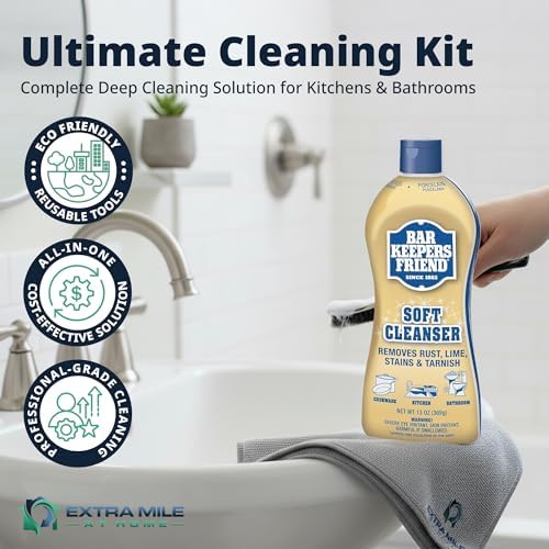Paquete de Limpiador Multiusos Extra Mile at Home con 2 Botellas, Cepillo y Paño - 3 Artículos para Limpieza Profunda de Cocina, Baño, Azulejos, - imagen 2