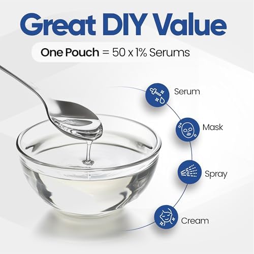 Polvo de Ácido Hialurónico Puro para Piel y Rostro - Grado Cosmético, Bajo Peso Molecular, Sueros DIY para Hidratación Orgánica (50g) - imagen 5