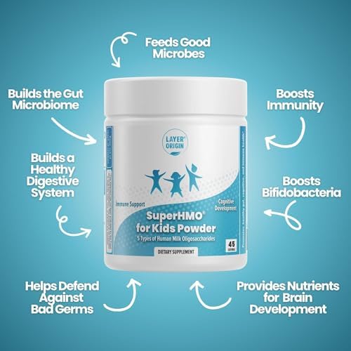 Mezcla Prebiótica SuperHMO para Niños - 5 HMOs para Salud Digestiva y Cognitiva, en Polvo, 45 Porciones - imagen 3