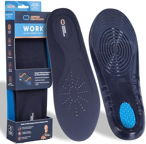 Plantillas de Compresión de Cobre para Comodidad Todo el Día. Inserciones para Zapatos Ajustables para Hombres y Mujeres. Soporte para Fascitis - imagen 1