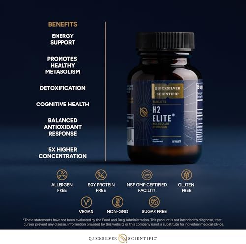 Quicksilver Scientific H2 Elite - Hidrógeno Molecular para Energía y Metabolismo, Tabletas de Agua para Contenedores Abiertos - Aditivo de Bebida de - imagen 4
