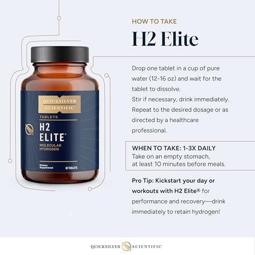 Quicksilver Scientific H2 Elite - Hidrógeno Molecular para Energía y Metabolismo, Tabletas de Agua para Contenedores Abiertos - Aditivo de Bebida de - imagen 6