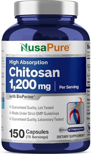 NusaPure Chitosan 1200mg 150 Cápsulas (Sin OGM y Libre de Soja) con Bioperina - imagen 1