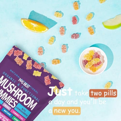 Gomitas Orgánicas PPG BEST con Hongos Funcionales: Ashwagandha, Reishi, Cola de Pavo, Maitake, Shitake, Chaga y Cordyceps - Aumenta Cognición y - imagen 2