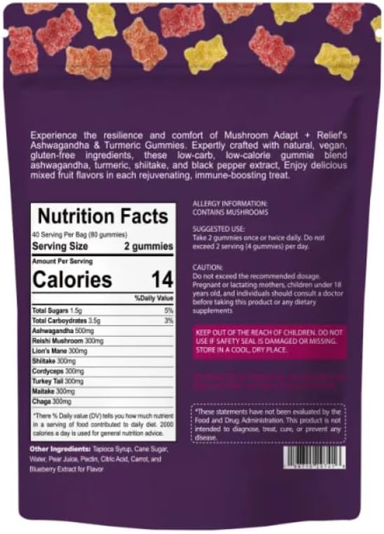 Gomitas Orgánicas PPG BEST con Hongos Funcionales: Ashwagandha, Reishi, Cola de Pavo, Maitake, Shitake, Chaga y Cordyceps - Aumenta Cognición y - imagen 5