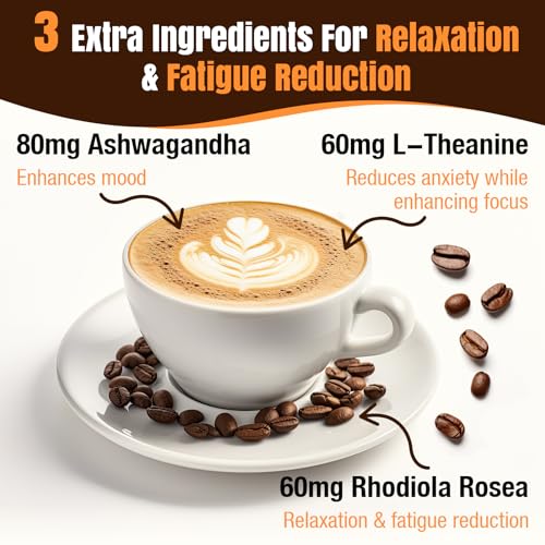 Café de Hongo 23 en 1 Instantáneo - Sin Azúcar, con 100% de Frutos de Melena de León, Chaga, Cordyceps, Reishi, Ashwagandha, Arabica Descafeinado, - imagen 5