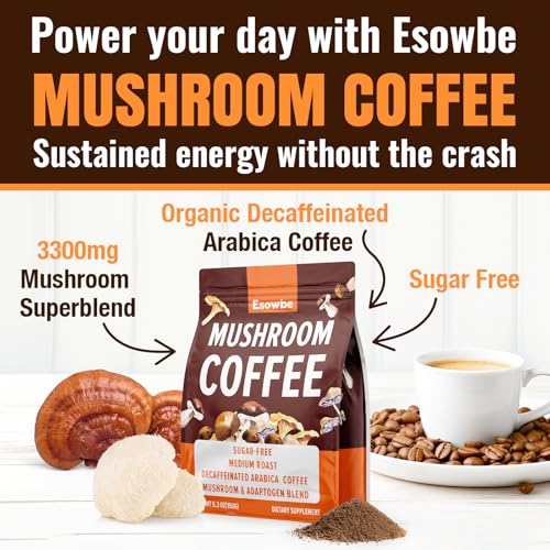 Café de Hongo 23 en 1 Instantáneo - Sin Azúcar, con 100% de Frutos de Melena de León, Chaga, Cordyceps, Reishi, Ashwagandha, Arabica Descafeinado, - imagen 7